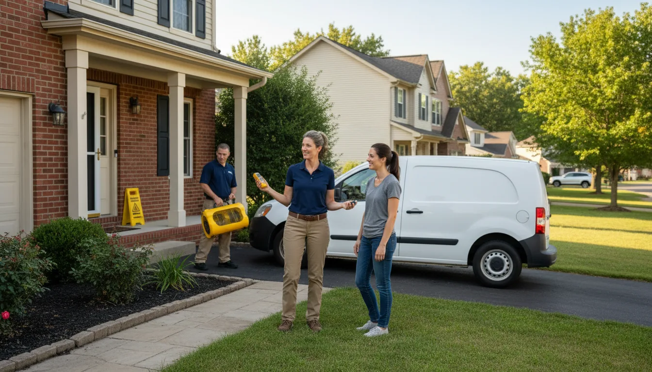 Residential water damage restoration in Mason City, IL